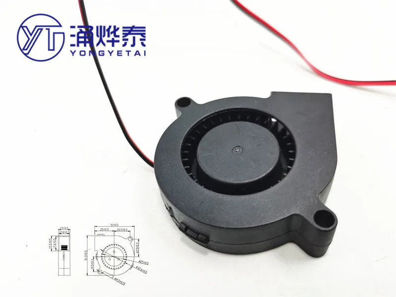 YYT Silent 5015 purifier turbo blower 5CM humidifier centrifugal fan 5V12V24V USB 2.54mm oily hydraulic bearing double ball