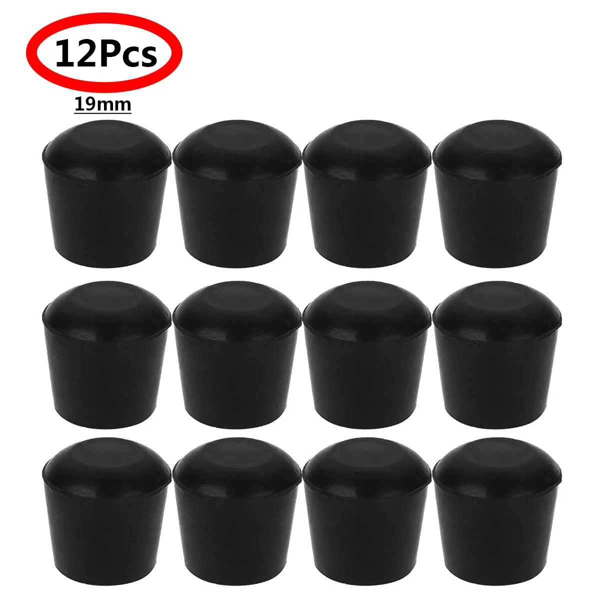 12P Table Chair Leg End Caps Covers Tips Rubber Furniture Foot Caps Floor Protectors for Indoor Home Outdoor Patio Garden Office