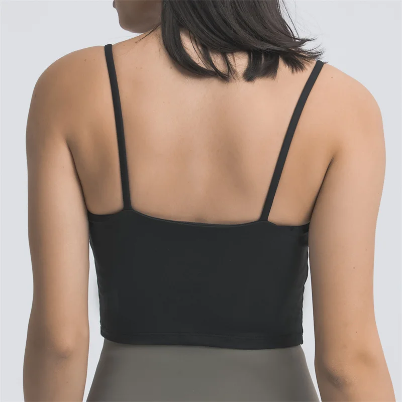 Nepoagym Empathy Women Workout Crop Tank Tops with Built In Bra Light to Medium Support Sports Bra Breathable Fitness Tops