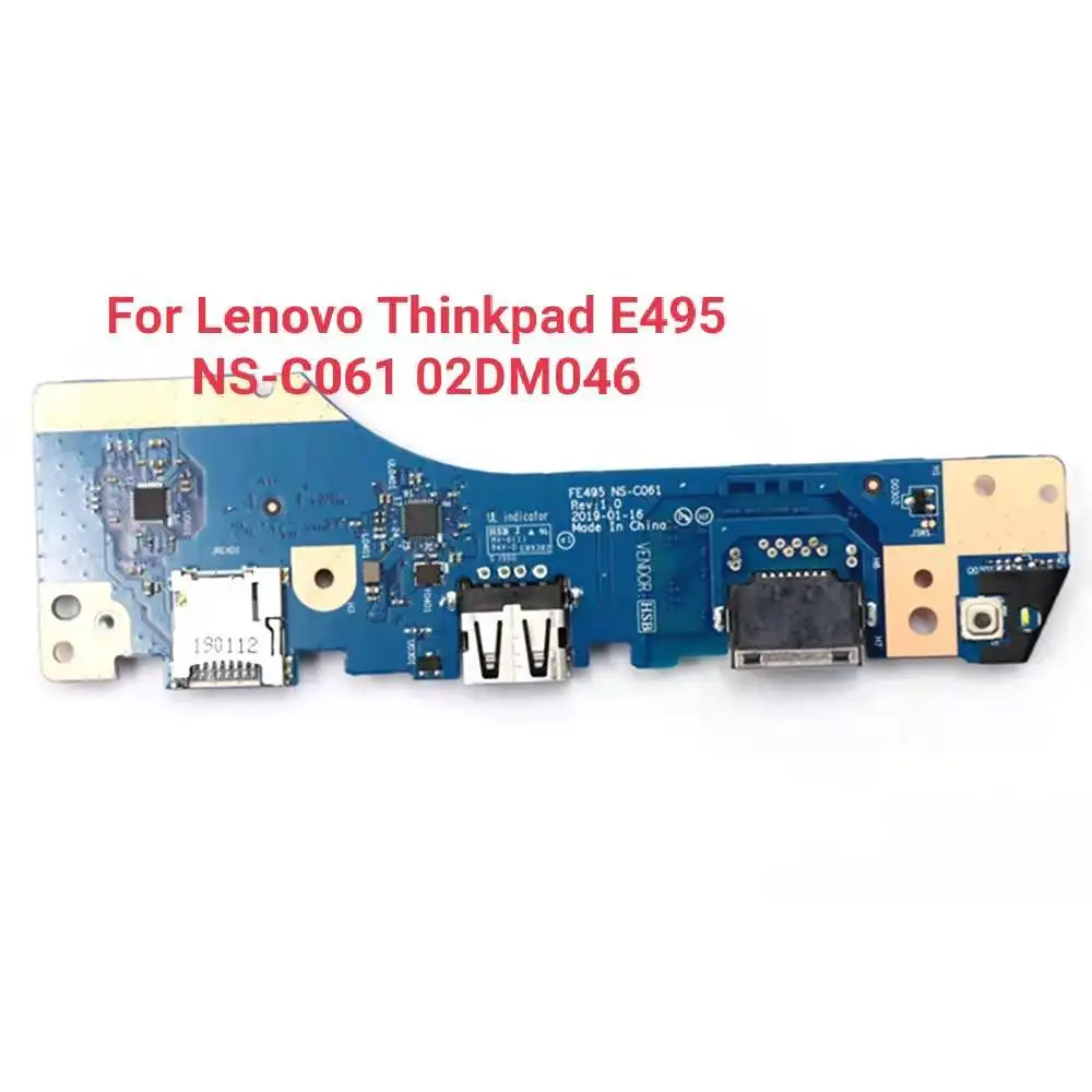 

New Original USB Sub Card Board Connector For Lenovo Thinkpad E495 Laptop USB Card Switch Panel RG45 NS-C061 FRU 02DM046