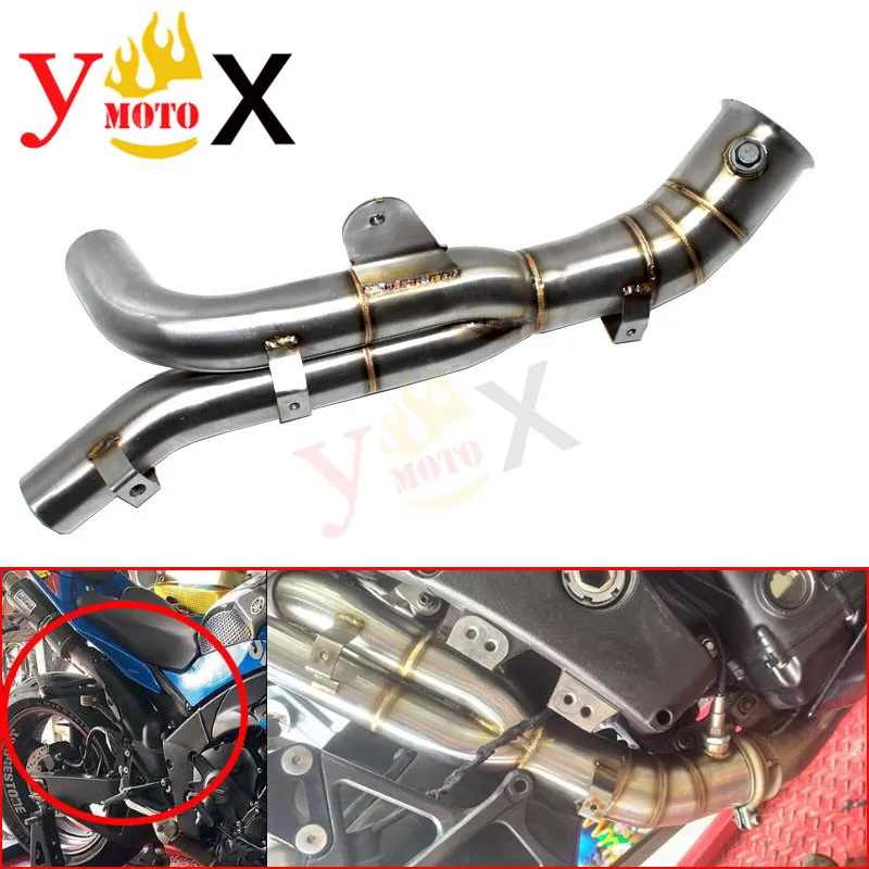 YZF-R1 09-14 Racing Motorycycle Slip On Middle Link Exhaust Pipe Connection Mid Tube Muffler For Yamaha R1 YZF 1000 2009-2014