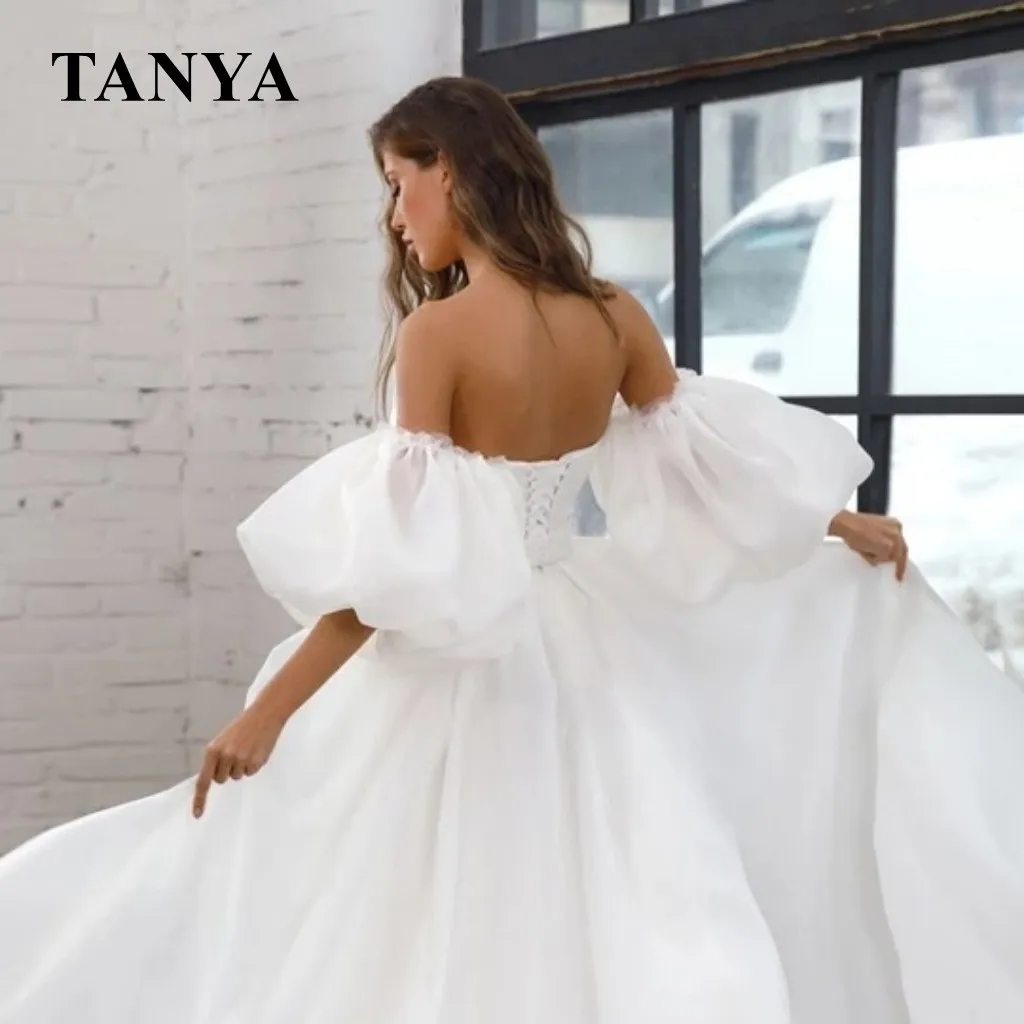 Simple Thick Organza Wedding Detachable Puff Sleeves Without Dress Short Sleeve Bridal Accessories Hot Fingerless Gloves SWD077