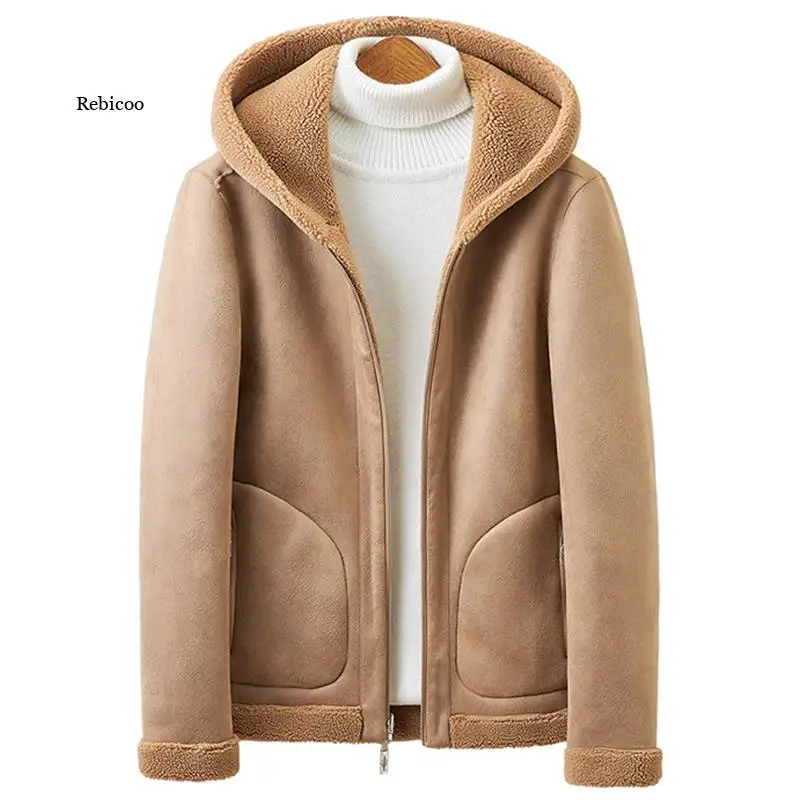 Winter Thick Warm Fleece Parka Jacket Men Reversible Wool Coat Man Hooded Windbreaker Fleece Parkas