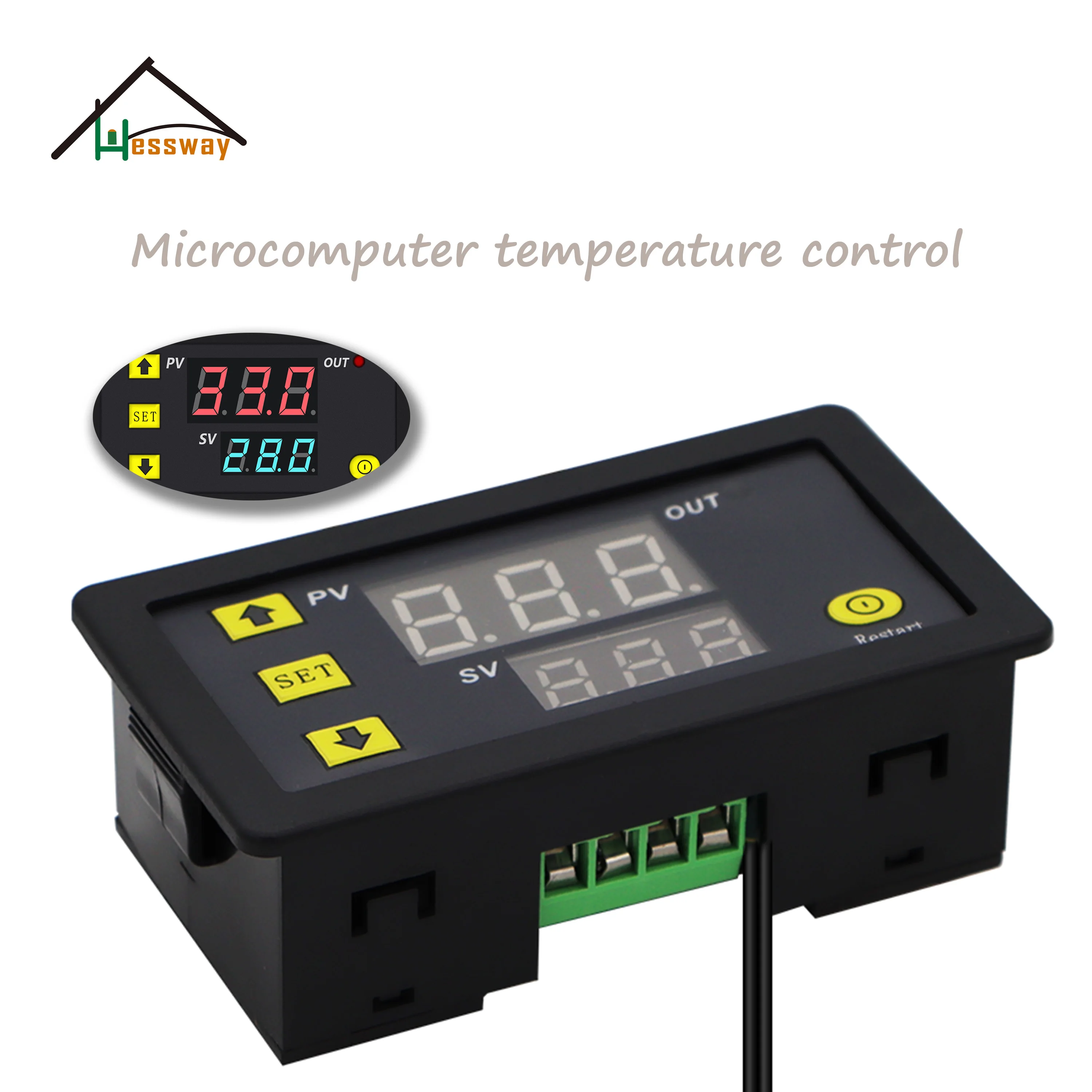 

12V 24V 110V 220V Microcomputer Temperature Controller for Heating/Cooling Switch Dry Contact Pipeline/Portable Sensor