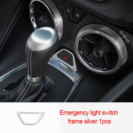 

For Chevrolet Camaro Bumblebee 2017-2020 chrome Emergency light switch frame silver 1pc