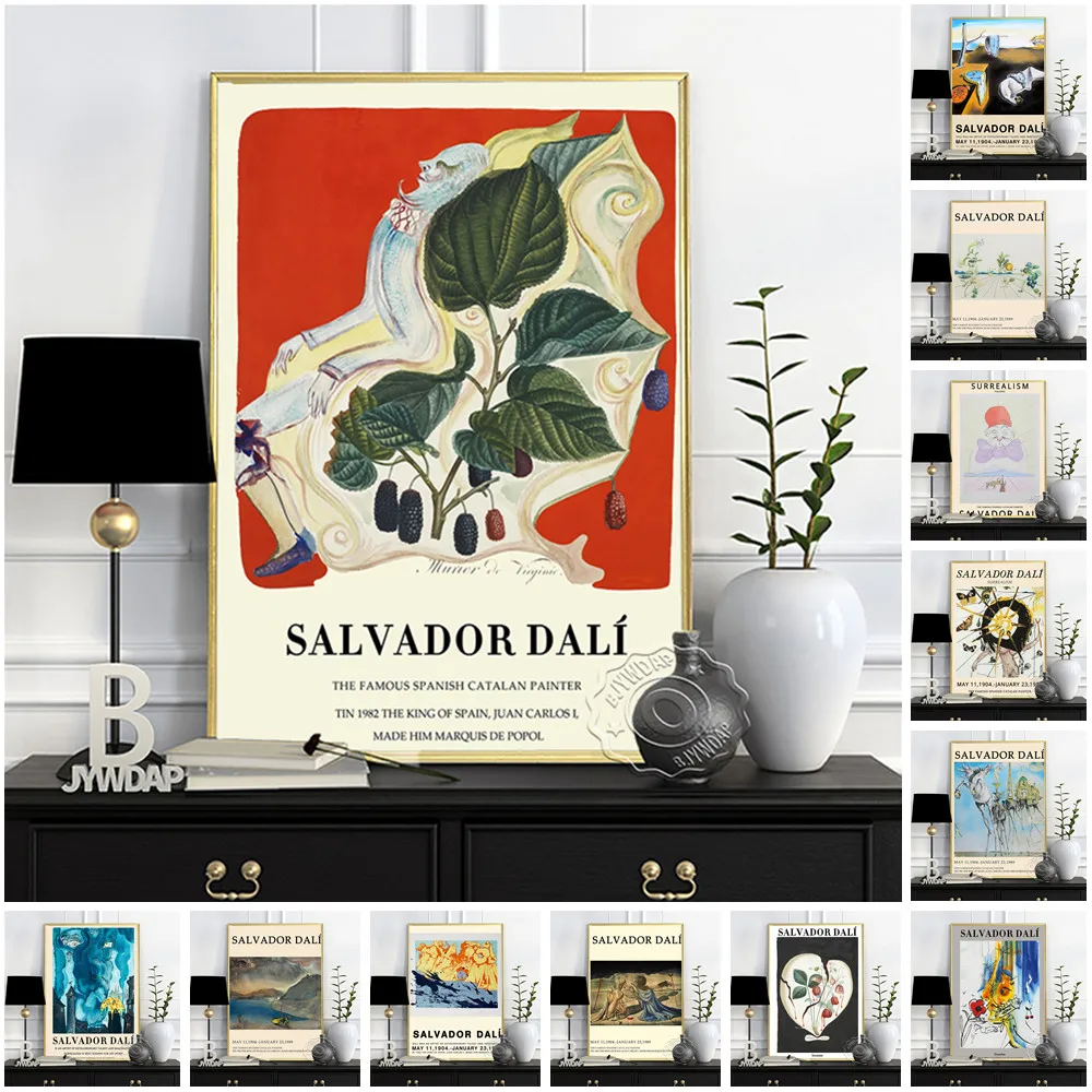 

Salvador Dali Museum Exhibition Poster, The Persistence Of Memory Wall Painting, Surrealism Wall Art, Vintage Dali Art Prints