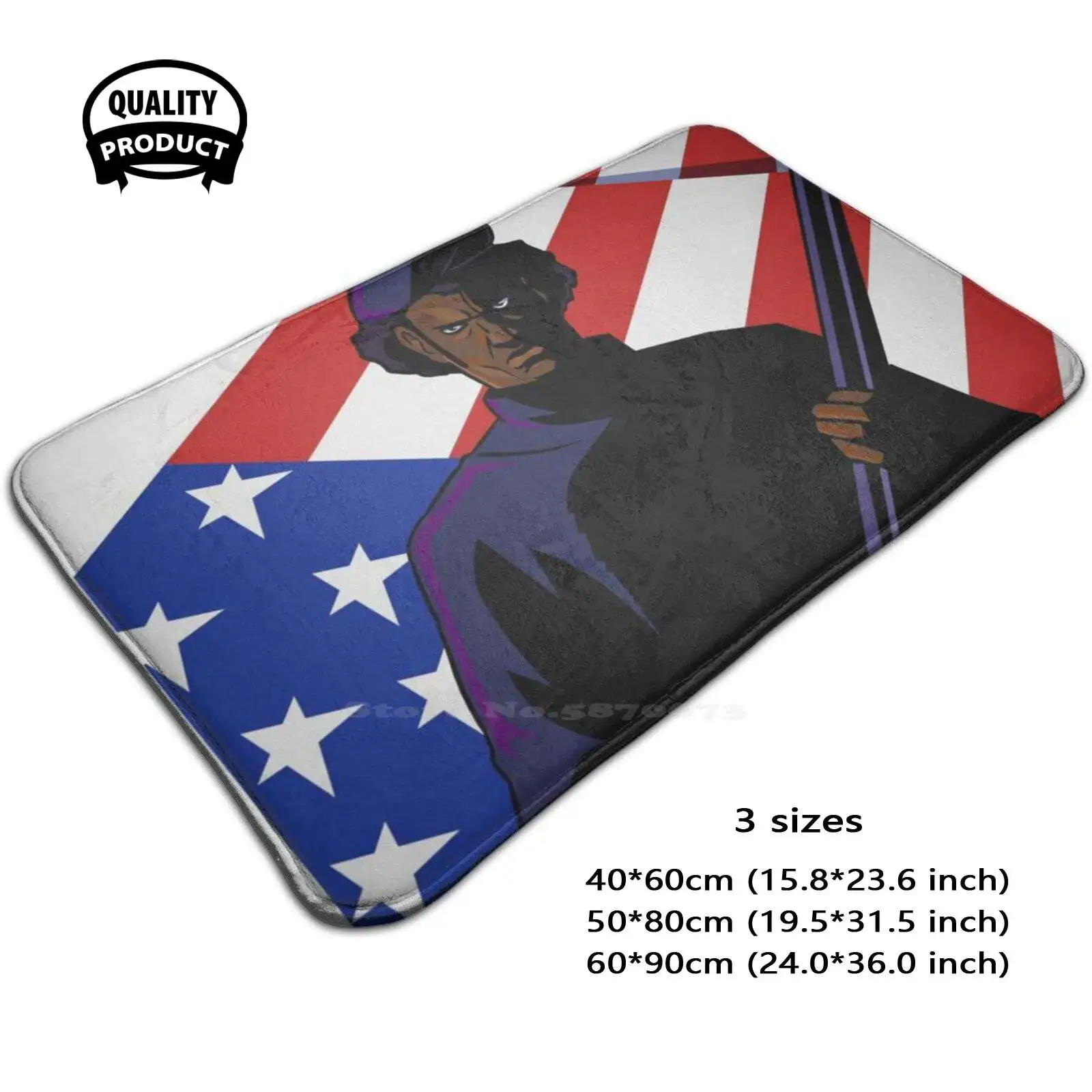 Party Black Power Soft Cushion Home Carpet Door Mat Car Rug Party Juneteenth Panther Power African American American Flag Beret