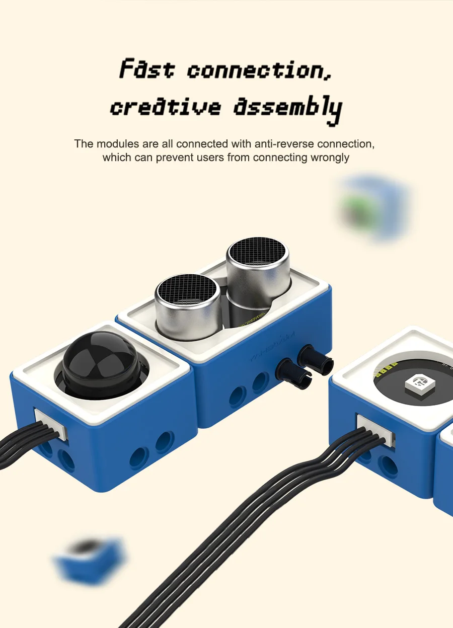 Bausteinsensormodul-Kit mit Ultraschall-Infrarot-Lichtsensor-Sound, kompatibel mit MicroBit V2 V1.5 Raspberry Pi Pico – Detail 10