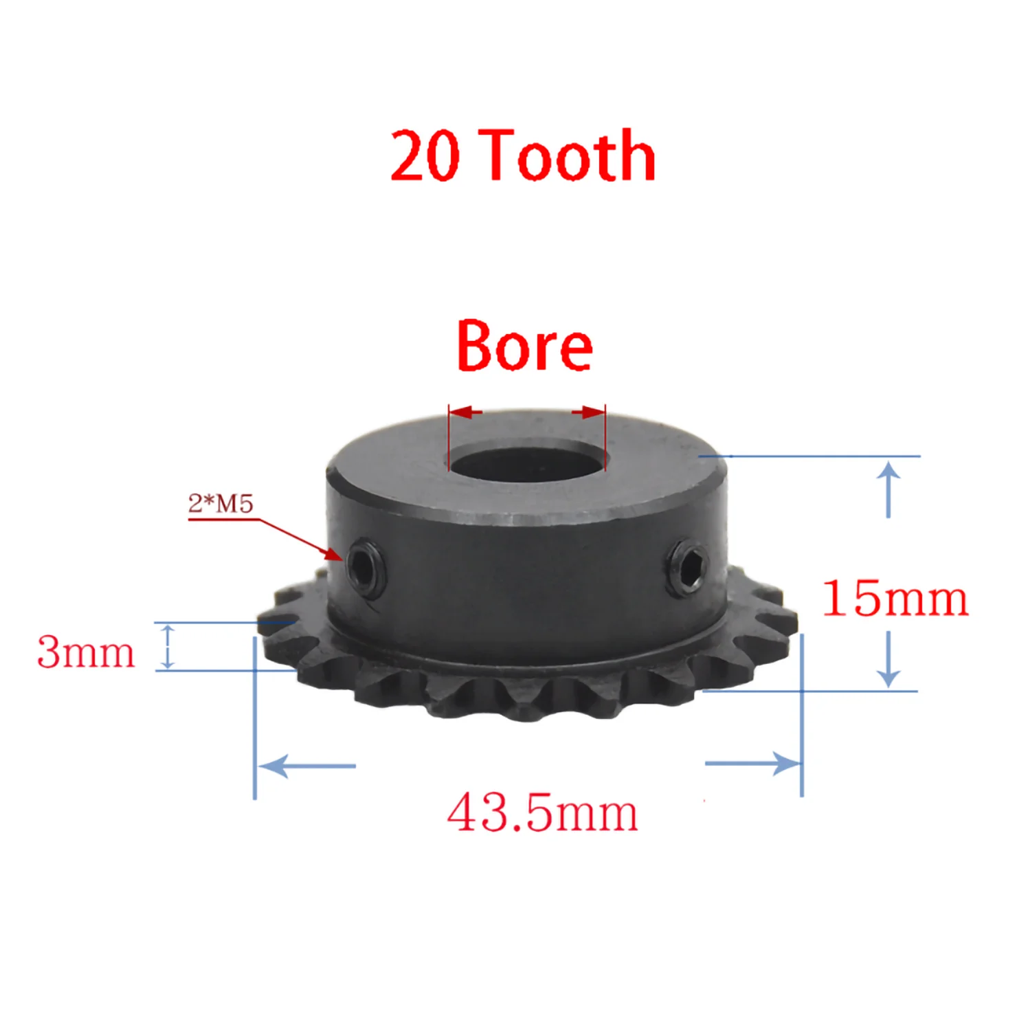 1Pcs 04C Chain Gear 45# Steel 20-40 Tooth 10-20mm Keyway Bore Industrial Sprocket Wheel Motor Chain Drive Sprocket