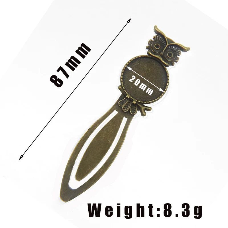 5 Style Mix 20mm Vintage Manual Bookmark Cabochon Tray Base Blank Setting DIY Making Bookmark Jewelry Components