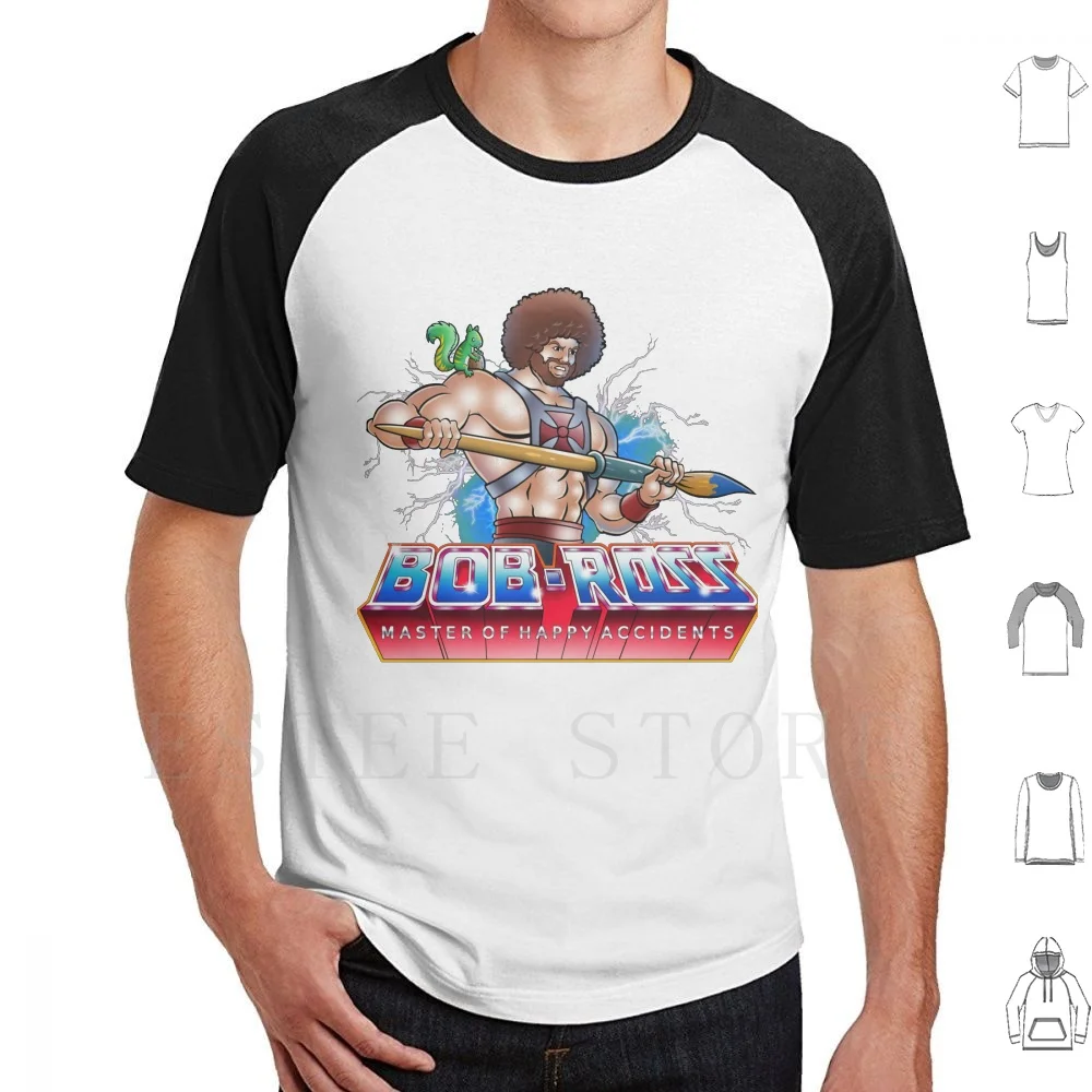 

Master Of Happy Accidents T Shirt Cotton Men DIY Print Artist Painter Ross Trees Afro 70s 80s Nostalgia Toys Power Master Comic