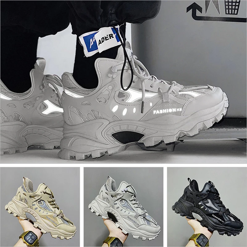 

New Men Shoes Sneakers Breathable Damping Sports Shoes Men Casual Shoes Thick Sole Running Outdoor Walking Shoes Sport Sneakers