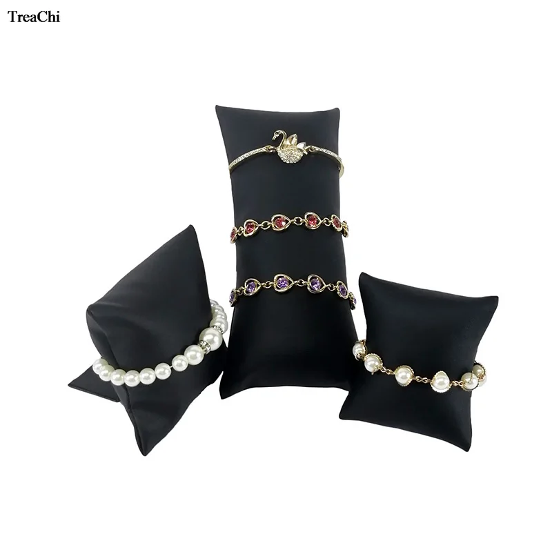 Velvet Watch Pillow Display Stand Jewelry Storage Organizer Holder PU Bracelet Bangle Display Cushion Rack Jewelry Display Stand