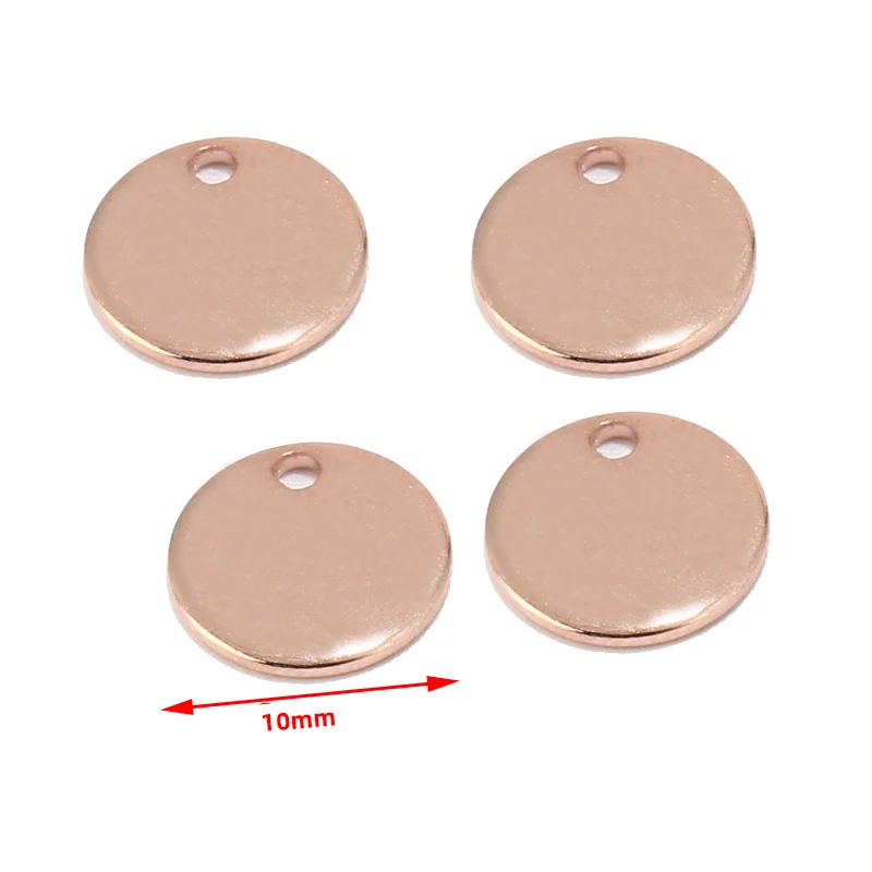 100 pcs Zilver/Goud/Rose Gold 6mm/8mm/10mm Rvs Blank Stempelen dog Tags Charms Gepersonaliseerde met Elke Woorden