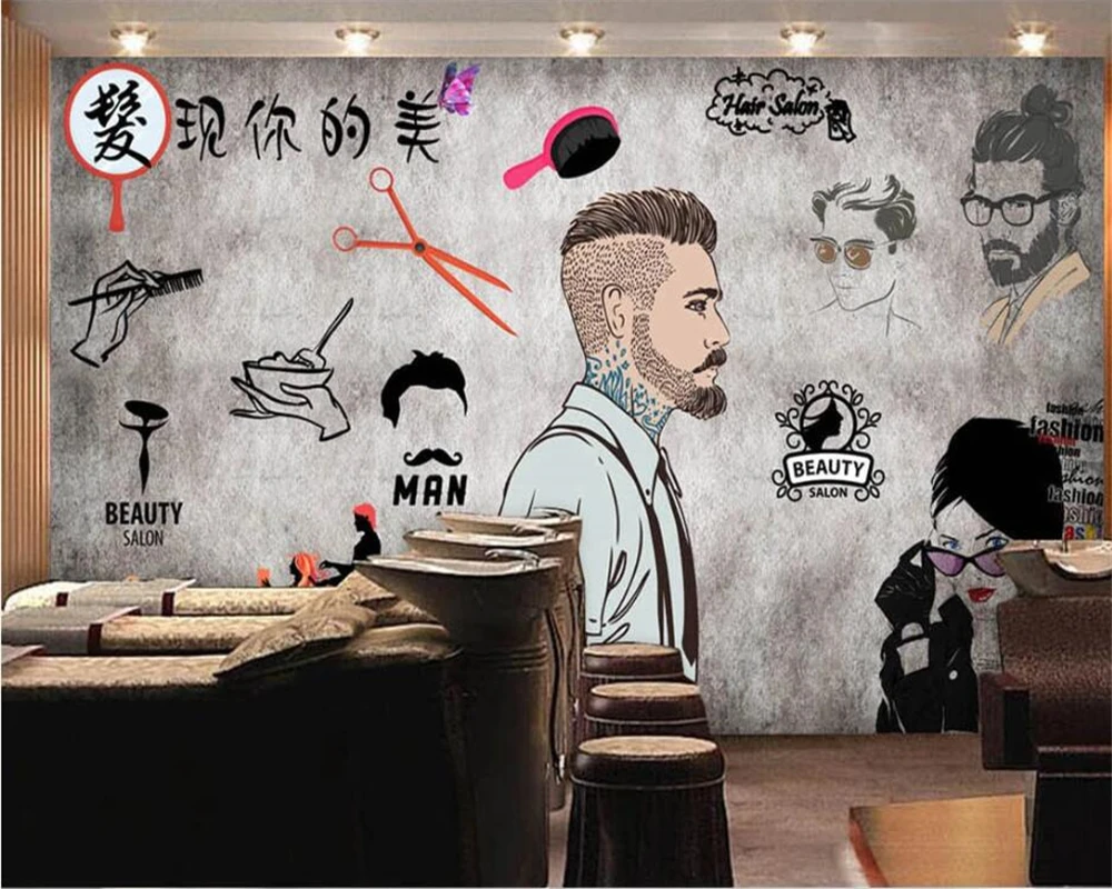 beibehang Custom fashion Nordic suitable for beauty salon nail art shop decorative painting wallpaper wall papers home decor