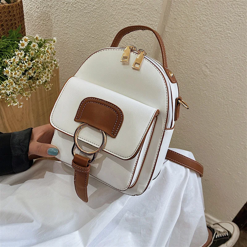 Mini Backpack Women PU Leather Shoulder Bags For Teenage Girls Kids Multi-Function Small Bagpack Female Ladies School Backpacks