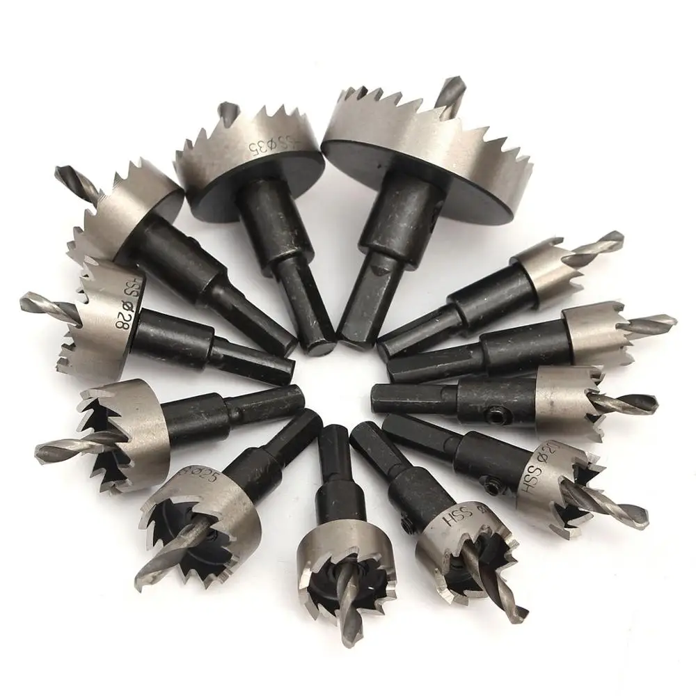 HSS Hole Saw Cutter Drill Bits  High Speed Steel for Pistol Drills / Bench Drills 16/19/20/21/22/25/26/28/30/35/50mm