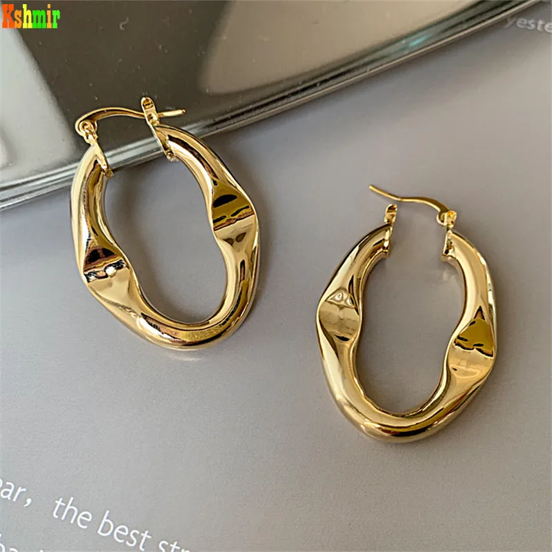 Kshmir Oval geometric earring female press metal design earrings exaggerated earrings simple earrings simple earrings