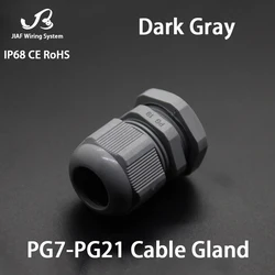 10pcs Waterproof Gray Cable Gland Nylon IP68 Plastic Seal Joint Waterproof Box Outlet Locking Connector PG7 PG9 PG11 PG16