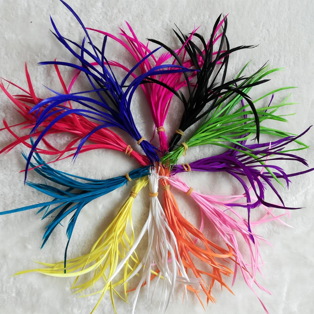 50Pcs/100Pcs/Lot! Multicolor 15-20CM Goose Monofilament Biots Feathers Dyed 11Colours,DIY Craft Head Jewelry Accessories Plumes