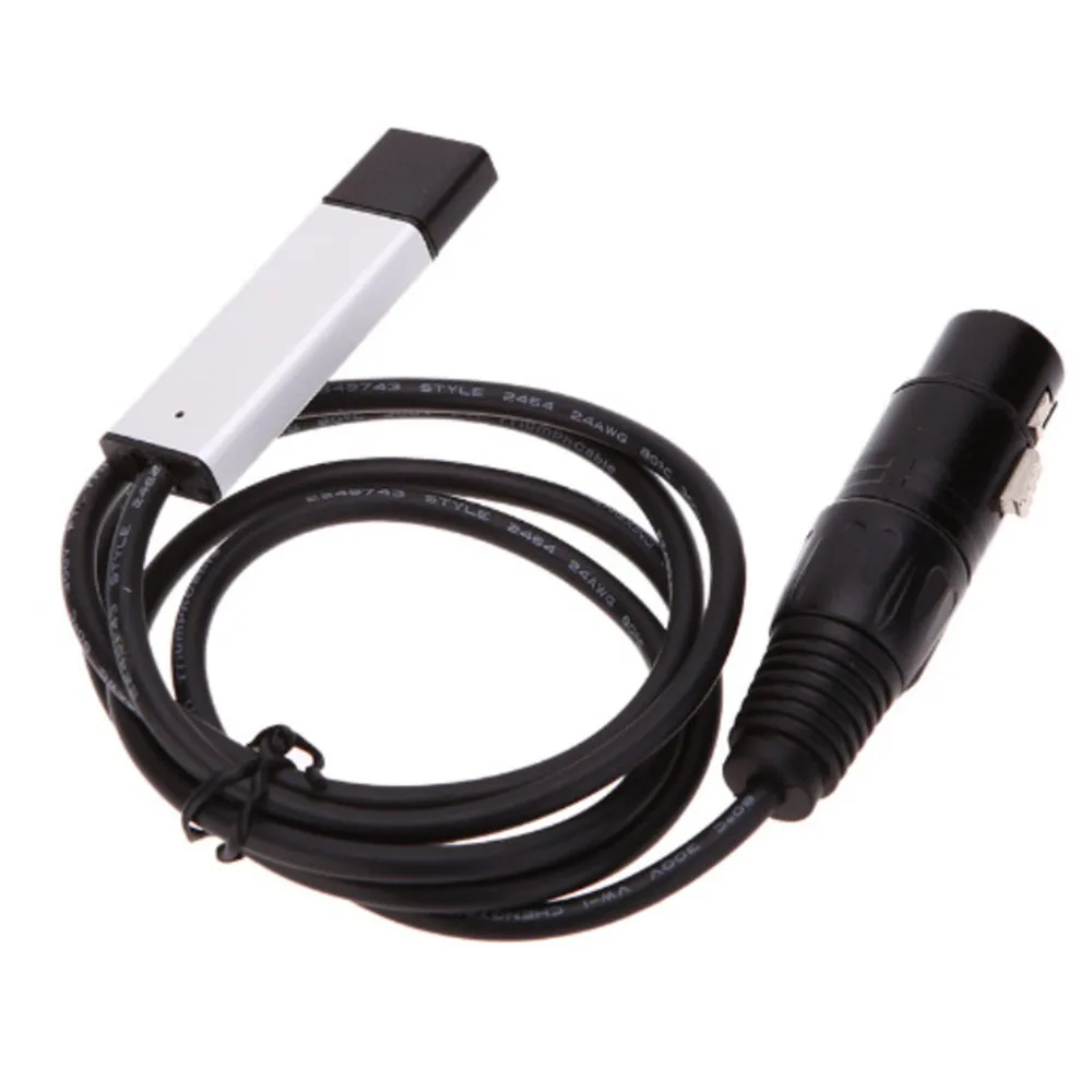 USB To DMX Interface Adapter Cable PC To DMX Controller Dimmer USB DMX 512 Signal Conversion For Stage Lighting Effect DJ