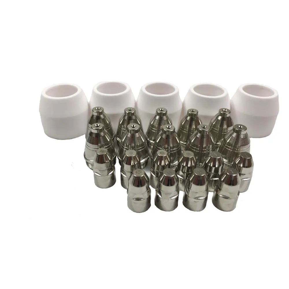 

25pcs P80 Plasma Cutting Torch Consumable Cutting CNC 60A 80A 100A P80 Plasma Torch Shield Cup Tip Electrode Nozzle