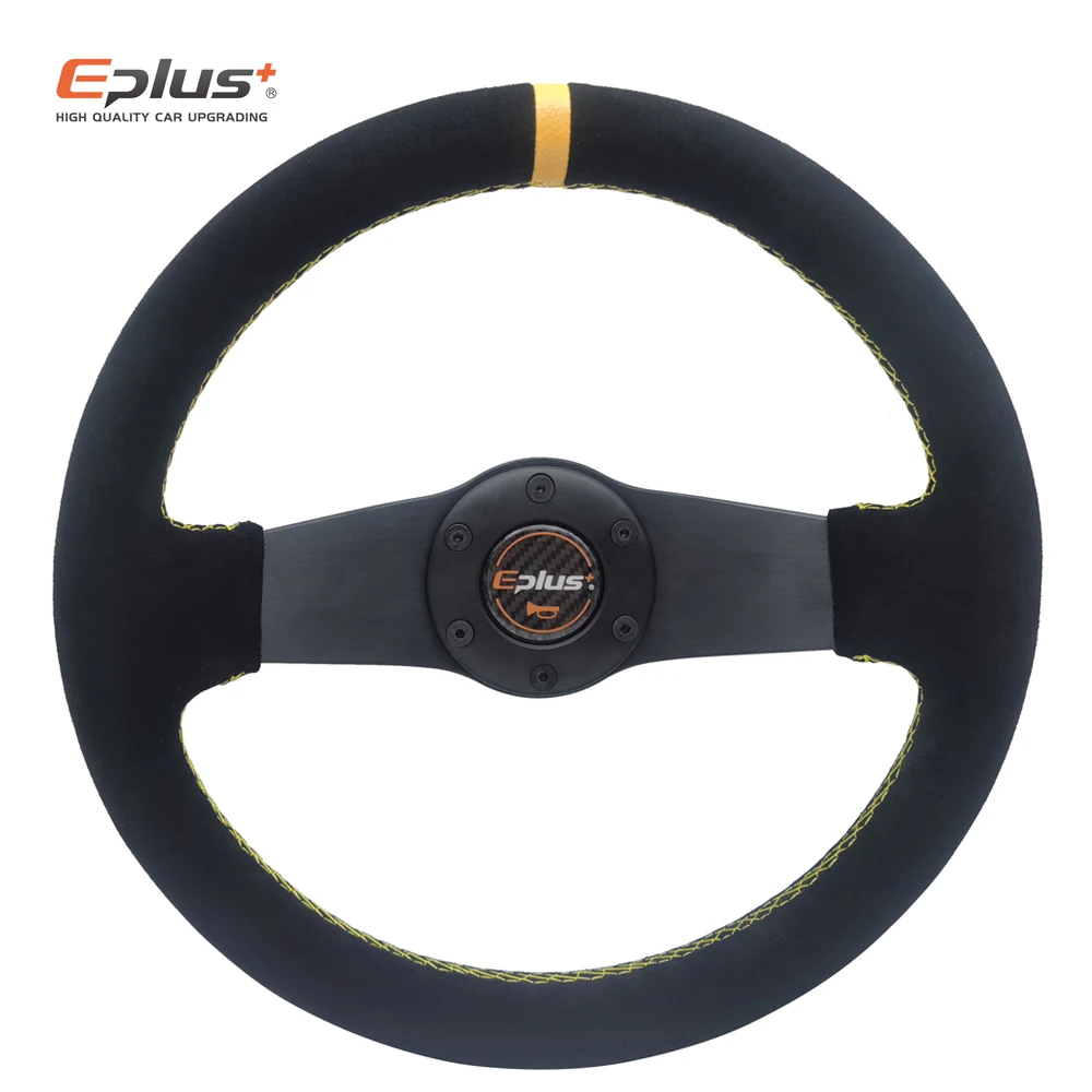 EPLUS Car Steering Wheel Styling Sport Racing Type PVC Universal 13 Inches 320MM Aluminum Retrofit Modified Can Quick Release