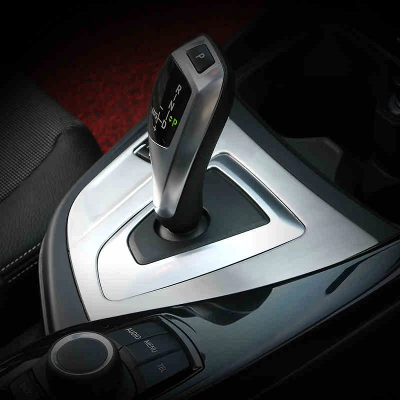 For BMW 1 Series F20 F21 F22 F23 Accessories Real Car Styling Stainless Steel Sticker Gear Shift Panel Cover Interior Trim Frame