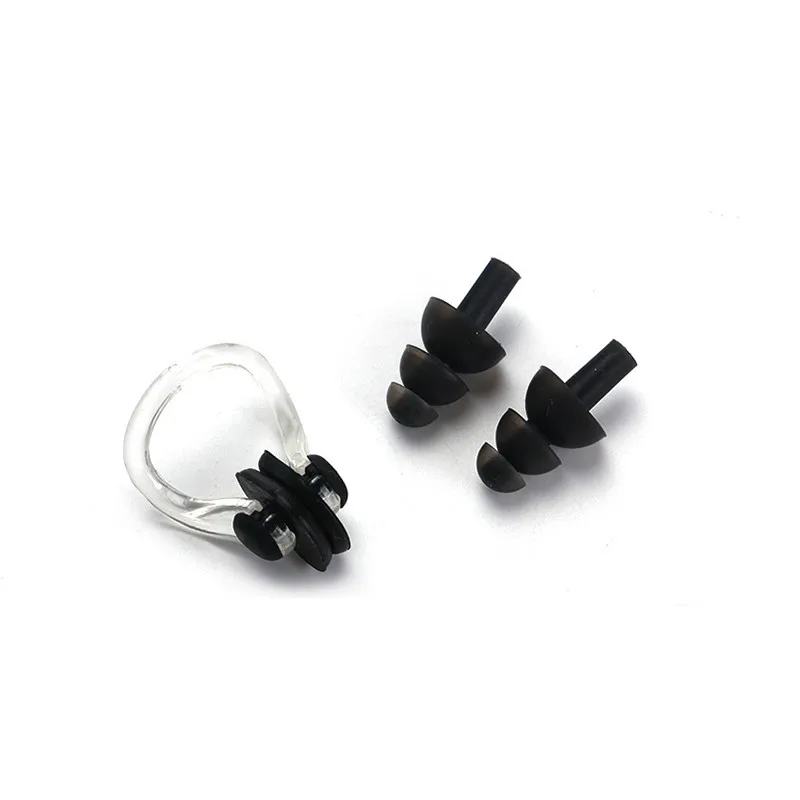 2022 Waterproof Soft Silicone Swimming Set Nose Clip Ear Plug Earplug Silica Gel Box Nose Clamp Earplug Set Swimming Equipment