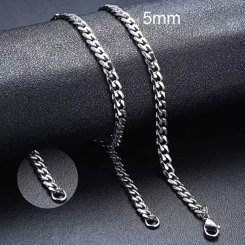 Vnox Cuban Chain Necklace for Men Women,Basic Punk Stainless Steel Curb Link Chain Chokers,Vintage Gold Color Solid Metal Collar - Image 12