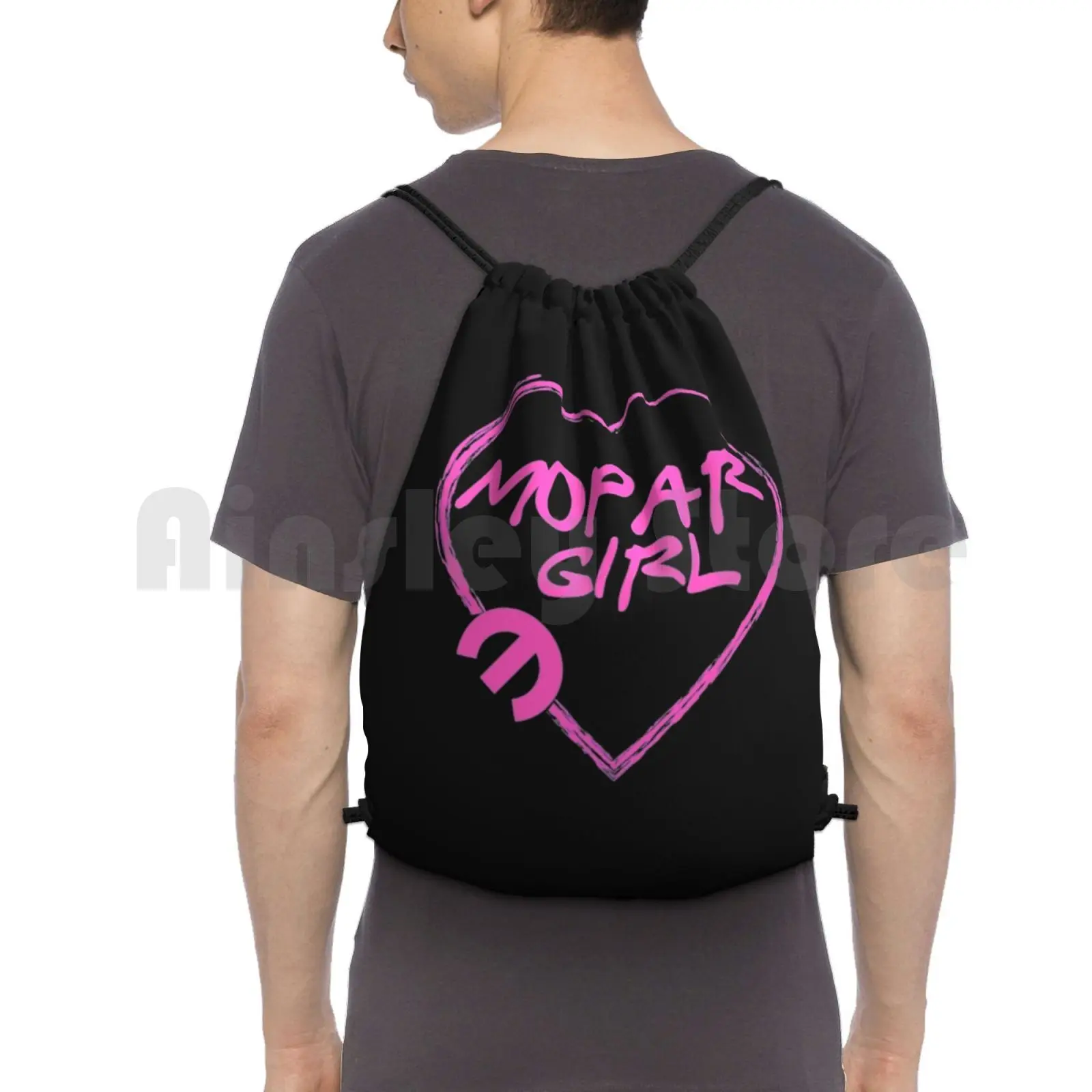 Mopar Girl Backpack Drawstring Bag Riding Climbing Gym Bag Funny Cute Hobbies Joke Quote Typography