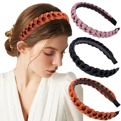 Cinta de pelo trenzada para niña y mujer, cintas elásticas para el cabello, antideslizantes, diademas tejidas a la moda, accesorios para el cabello con bisel