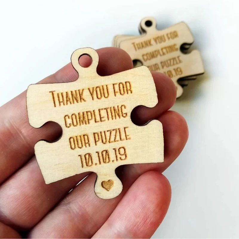 

Rustic Wooden Puzzle Wedding tags, Puzzle Tag For Wedding Baby Shower Birthday Guest Gift ,Wedding favor tags