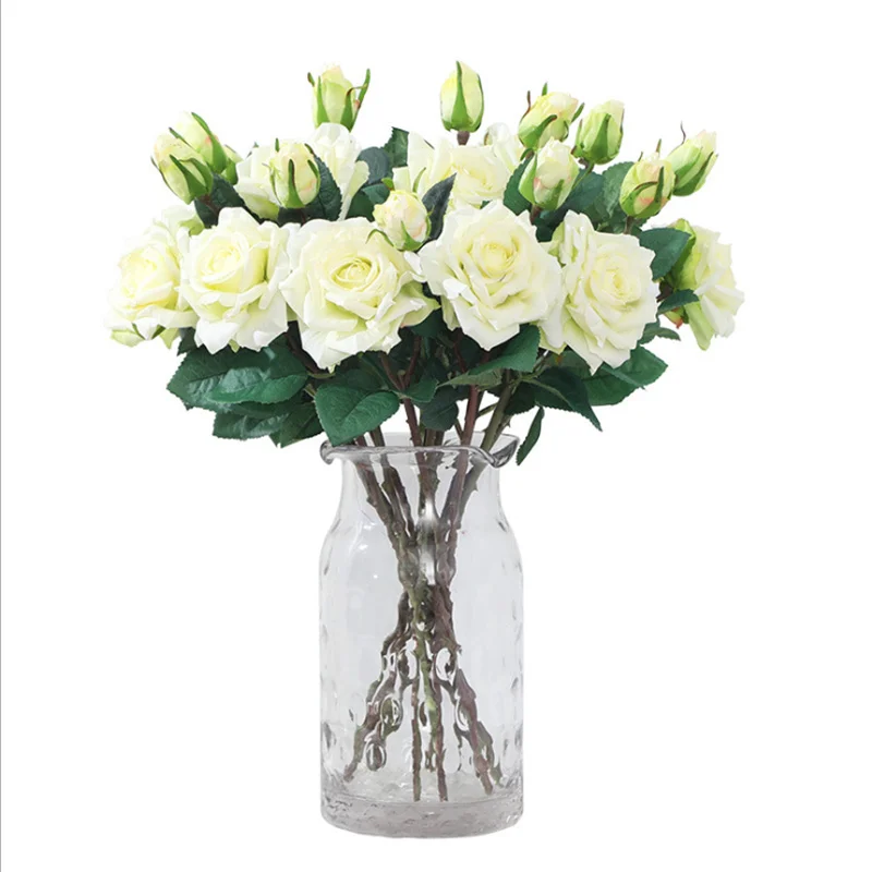 

48cm Artificial Moisturizing Roses Wedding Bouquets Road Lead Flowers Home Outdoor Hotel Restaurant Holiday Decoration Cheap DIY