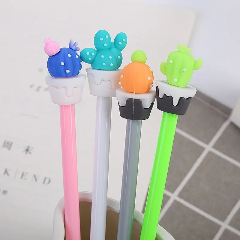 

20 Pcs Gel Pens Korean Student Gel Pens Creative Cactus Cute Cartoon Learning Stationery School Office Supplies Signature Pen