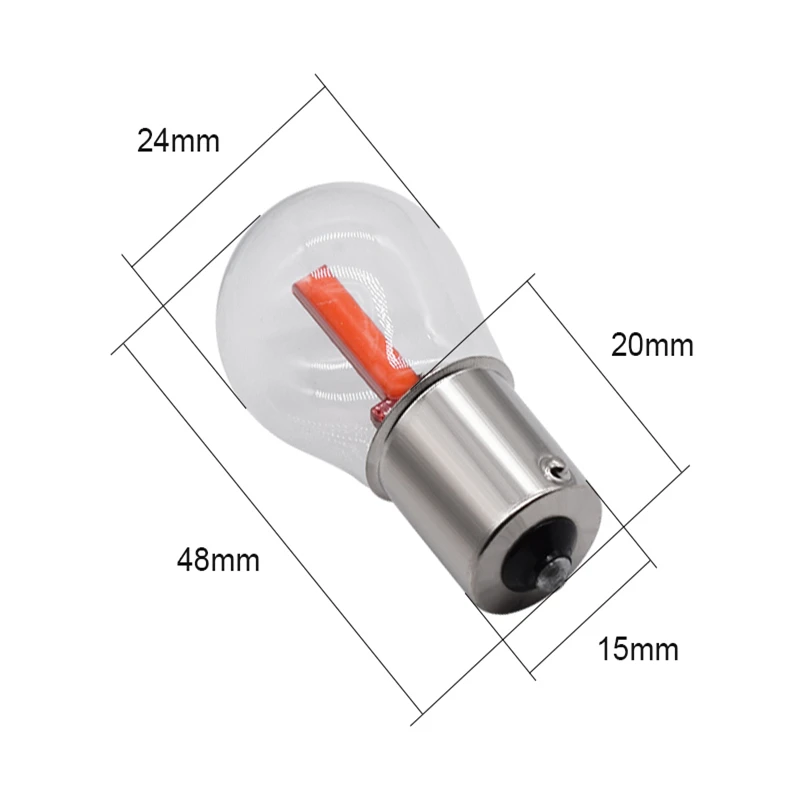 100PCS 1156 BA15S 1157 BAY15D Car LED Filament Light COB Bulbs Turn Signal Tail Parking Reverse Lamp 12V 24V White Red