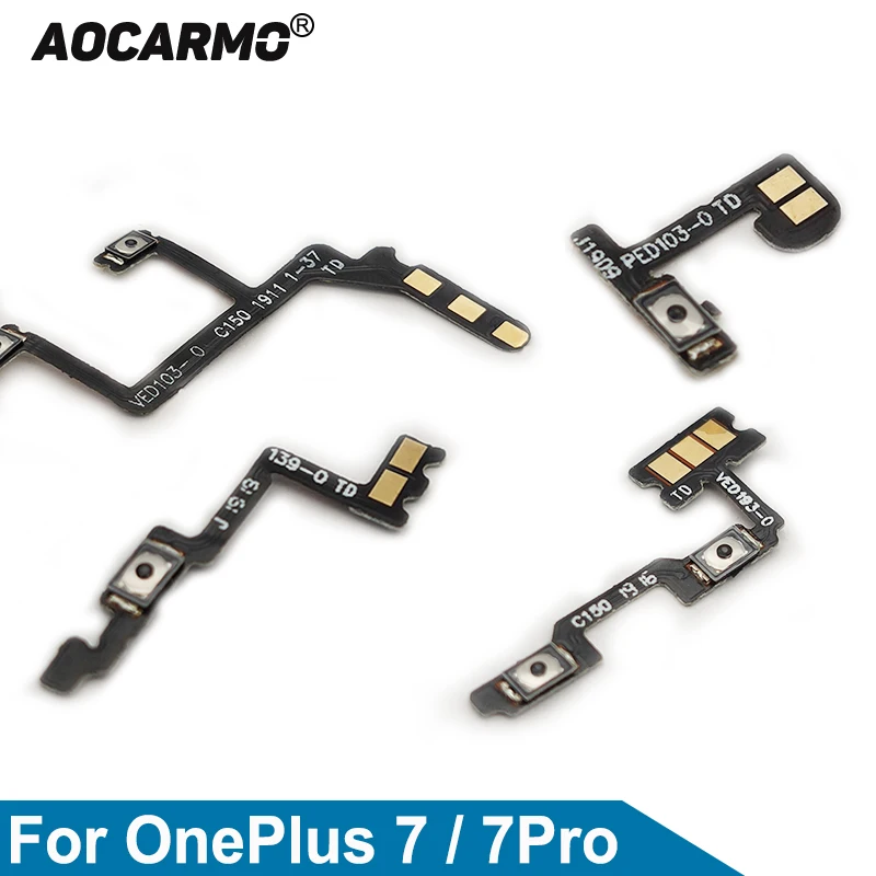 Aocarmo For OnePlus 7 Pro 7Pro Power On/Off Volume Up/Down Button Flex Cable Replacement Part