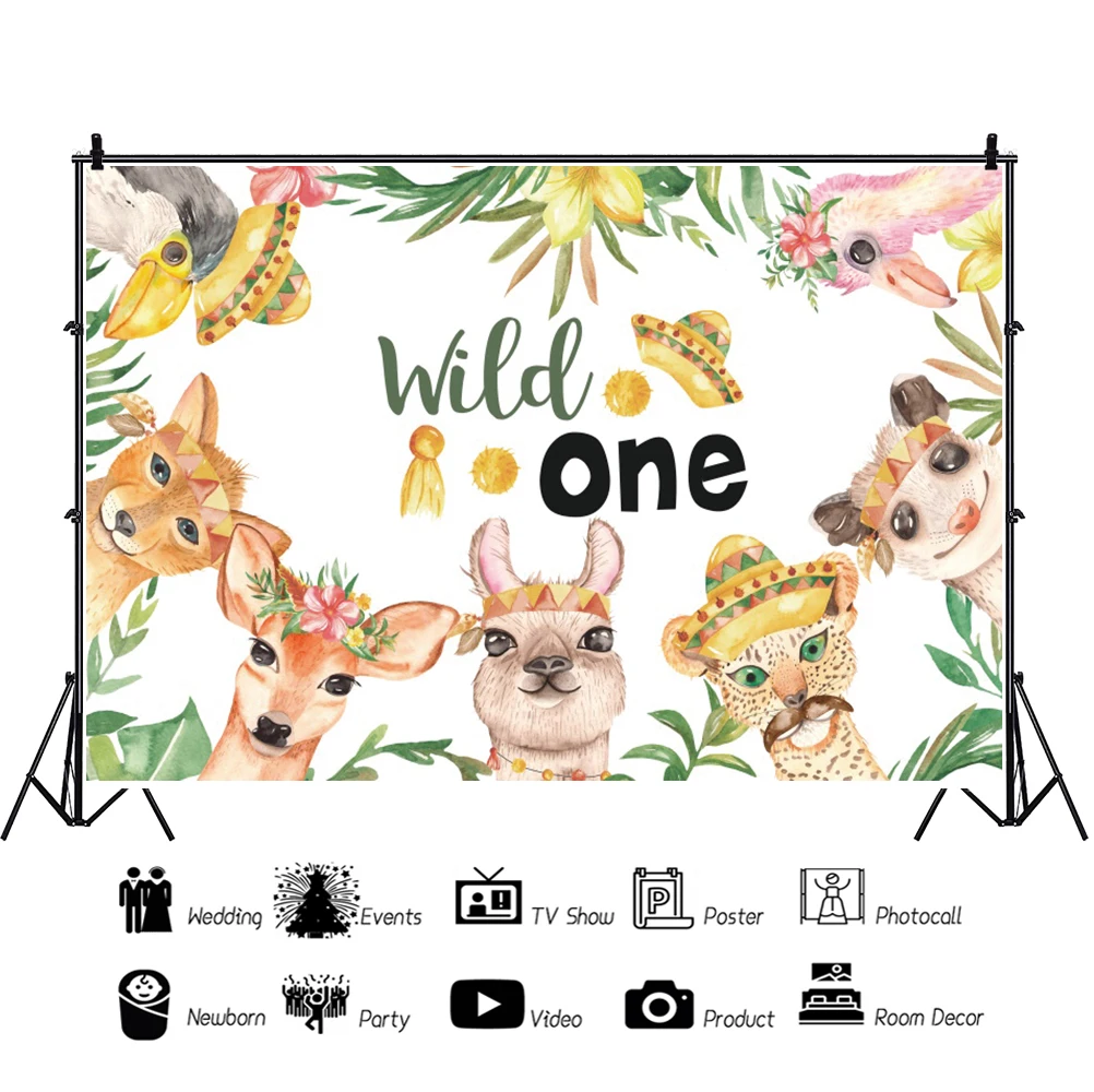 Yeele الغابة البرية واحدة الحيوان الكرتون الطفل عيد ميلاد خلفية للتصوير الفوتوغرافي التصوير الفوتوغرافي الخلفيات استوديو الصور