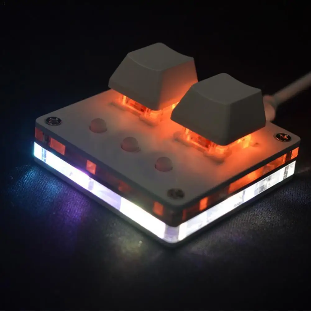 OSU Keyboard Mini 2 Key Keyboard Gaming Keyboard Pemrograman Tombol Makro Keyboard Mekanis Sakelar Biru/Merah