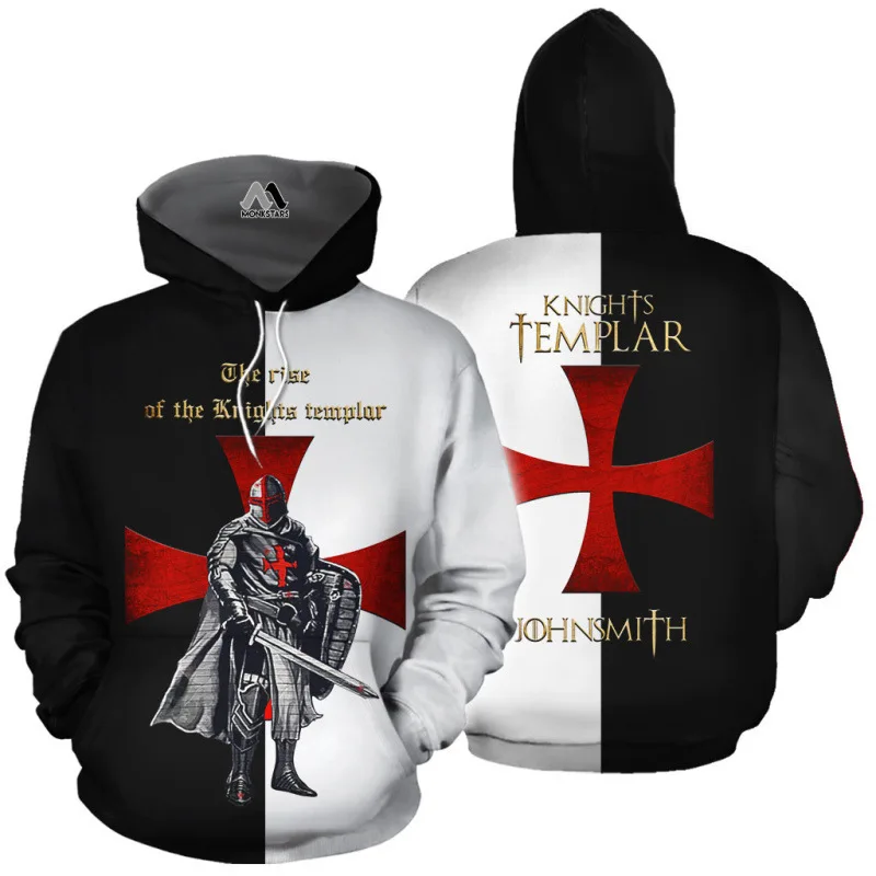 Knights Templar 3D Digital Printed Sdult Hoodie Crusaders Hauberk Simulation Sweatshirt