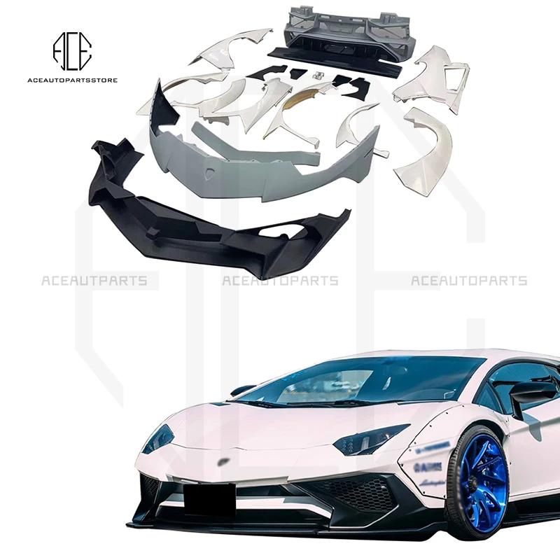 Fiberglass for Lamborghini LP700 Upgrade LB Style Wide-Body Kits Front Rear Bumper Lips Fenders Auto Accessories