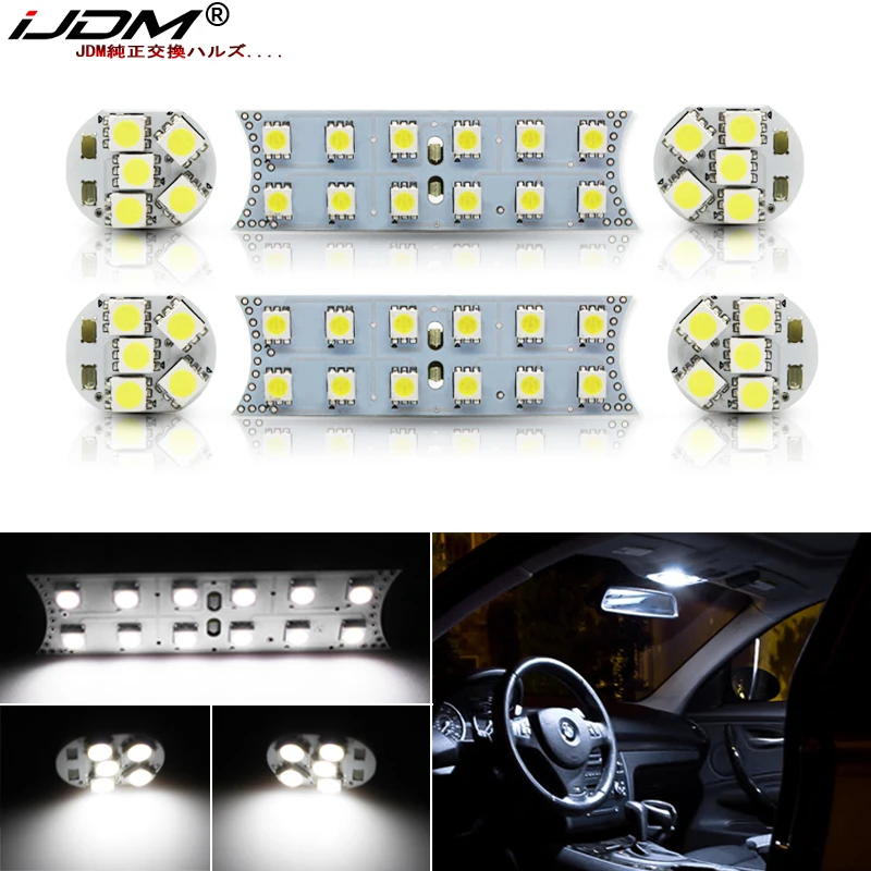

Ксеноновый белый 44-SMD, 6 предметов, автомобильный, точно подходит, полный светодиодный комплект внутреннего освещения для BMW 1 3 5 7 серии, E87 E82 E90 E92