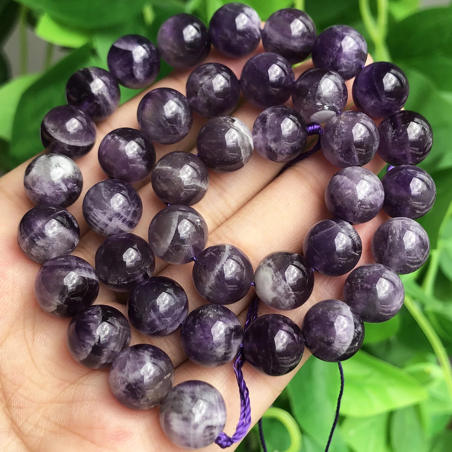 Natural Stone Purple Amethysts Loose Beads for Jewelry Making Flower Quartz Round Beads DIY Bracelet Accessories 4 6 8 10 12mm