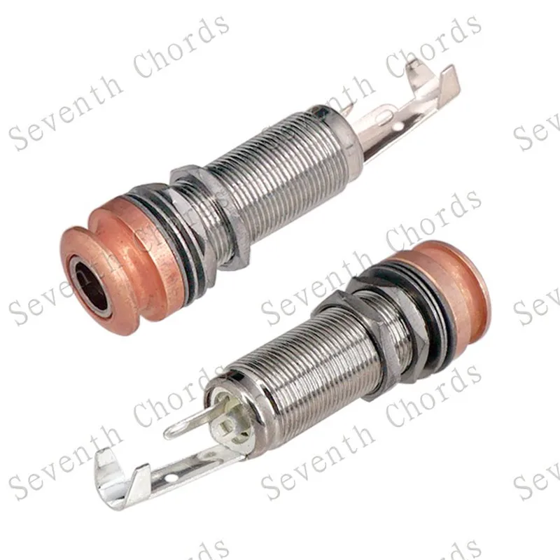 1 Stück 1/4 Zoll 6,35 mm Messing-Gewindezylinder Ausgang Eingang End Pin Strap Pin Jack Steckdose für Gitarre Bass Zubehör – Detail 1