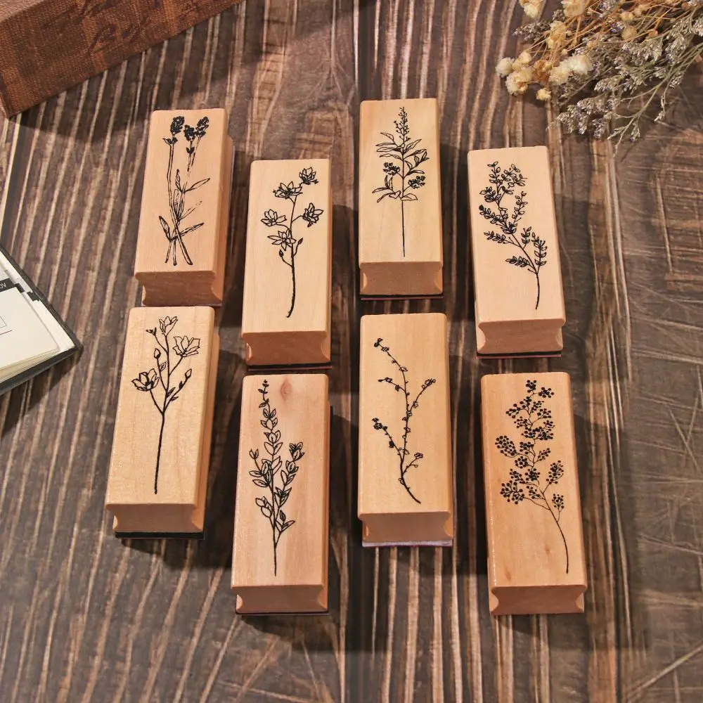 1PC New 4x3cm 1pc Vintage Wooden Animal Stamps Rubber Stamps Scrapbooking Standard Stamp Home Sewing Crafts Decoration