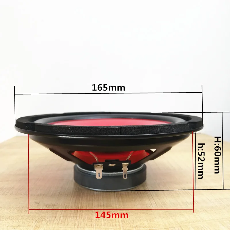 1pc 6 Inch Car Audio Box Mid Range динамики в машину 4 Ohm 30W 165mm Waterproof Polyplastic Red Cone Foam Edge Speaker Midrange