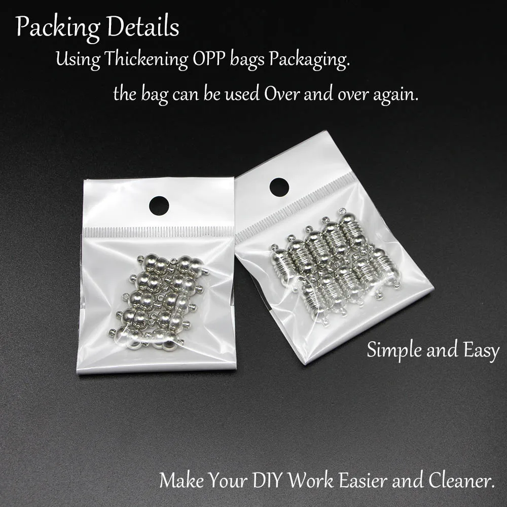 10pcs/lot Rhodium Color Magnetic Clasps Stainless Steel For Leather Bracelets Necklace Connectors Jewelry Findings Making DIY image 3