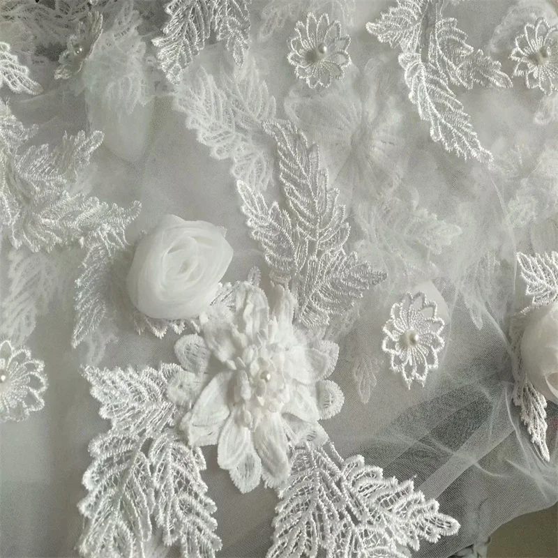 Floral Real Image Wedding Veils Hand Made Flower Three Meters Long Veils Applique Cathedral Length Bridal Veil