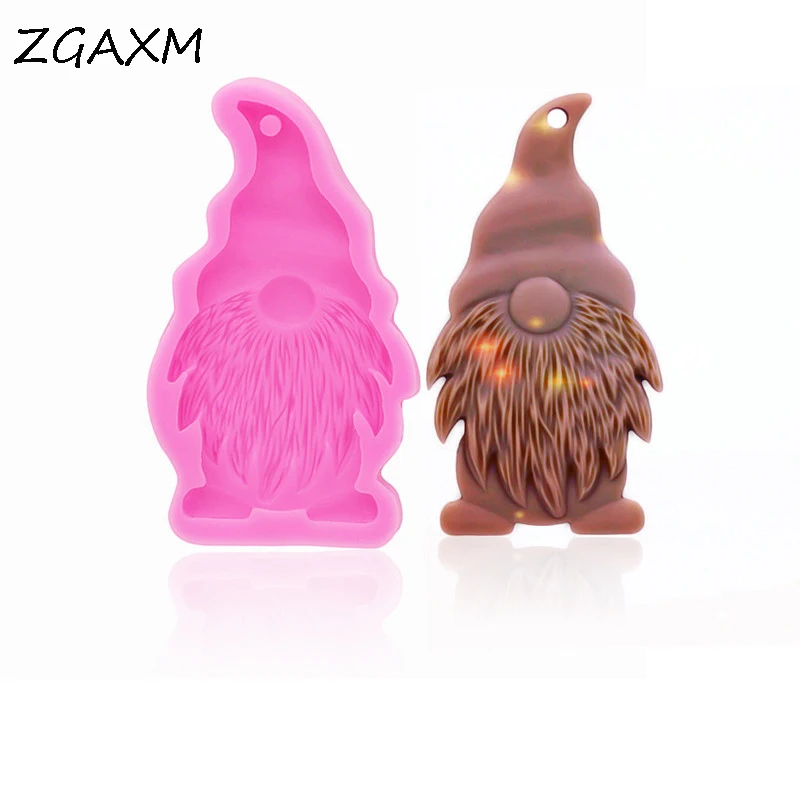 

ZG975 New Dwarf Keychain Silicone Molds Santa Claus Epoxy Silicone Mould Gnomish Keychain Pendant Handmade Tool