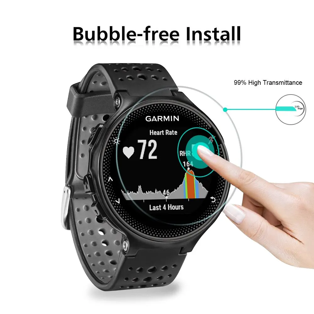 4pcs Tempered Glass Screen Protector Film For Garmin Forerunner 220/230/235 /620 /630 Sport Smart Watch Bracelet Protective Film